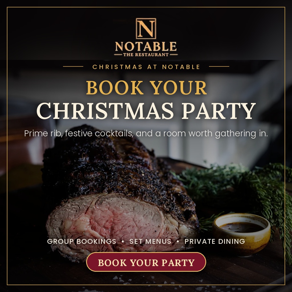 Book your Christmas party at notable - The Steakhouse, Calgary - group bookings, set menus and private dining
