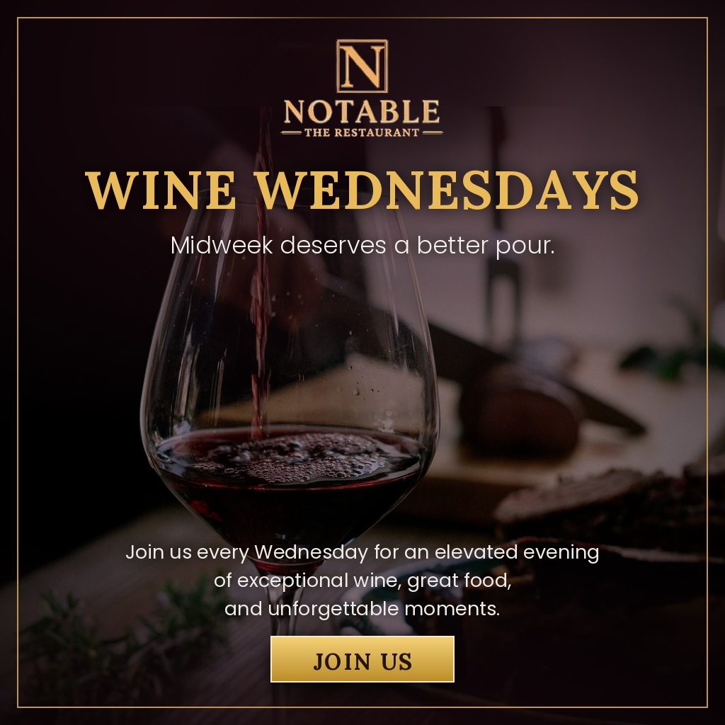 Wine Wednesdays at notable - The Steakhouse, Calgary - half-price bottles all day, every Wednesday